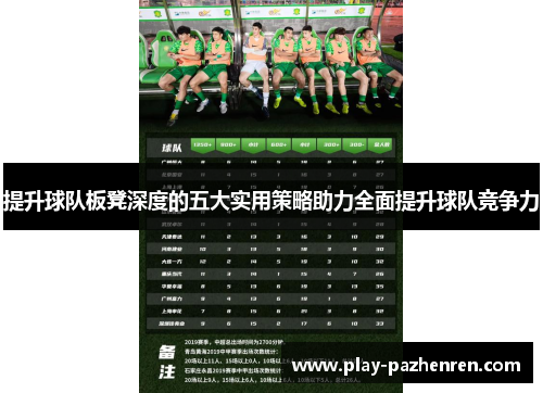 提升球队板凳深度的五大实用策略助力全面提升球队竞争力